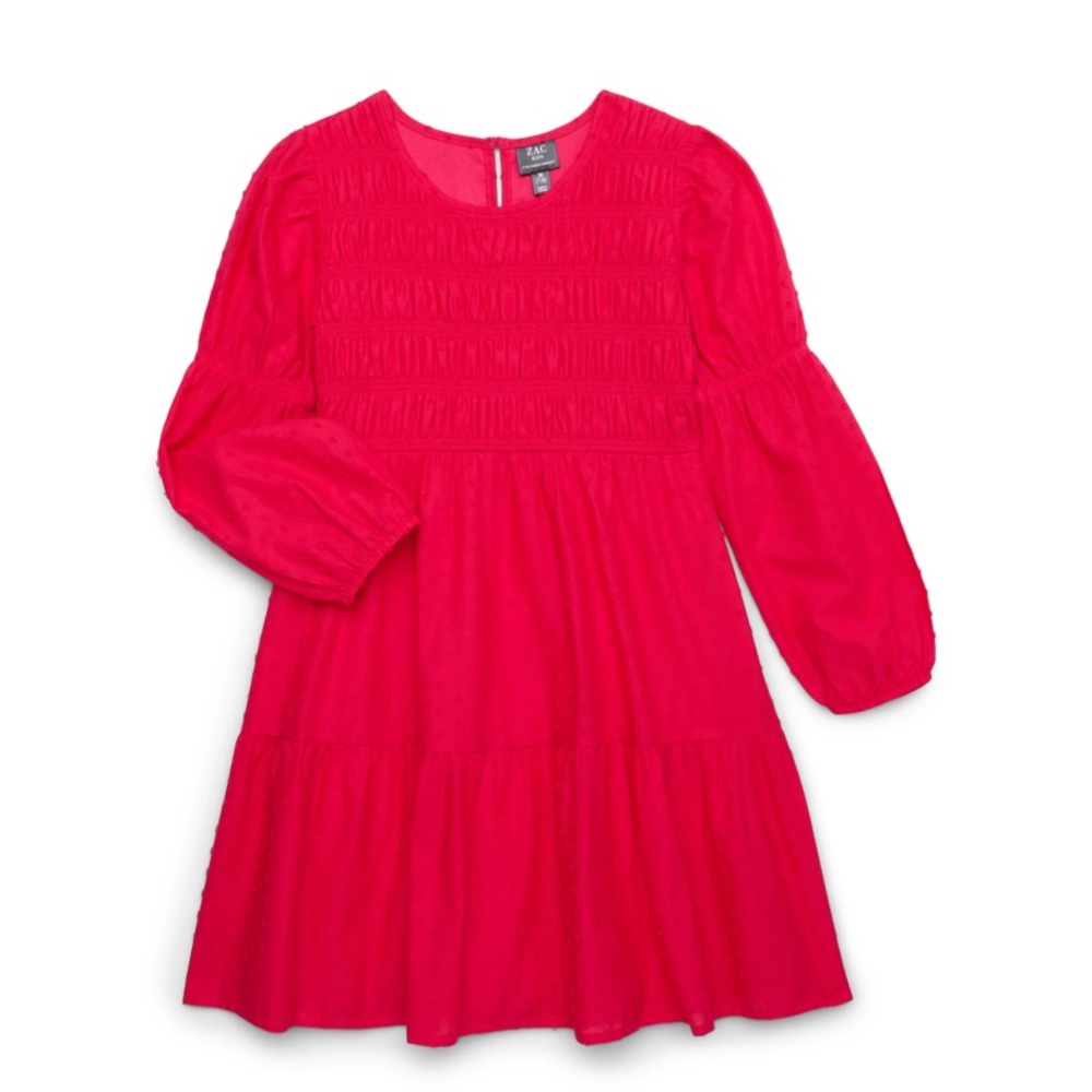 🪩 3/$20 Zac Posen Red Swiss Dot Smocked Dress